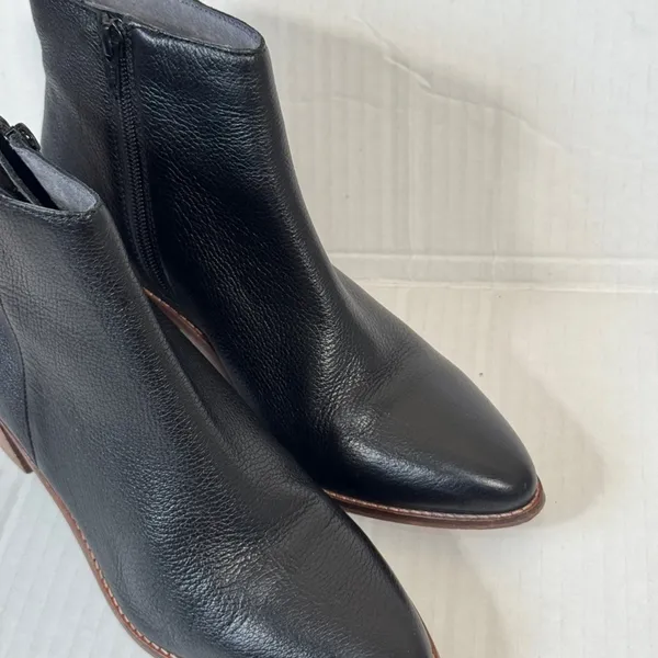 Seychelles Black Leather Ankle Boots Womens 7.5 Fall Boho Booties Stacked Heels - Image 8