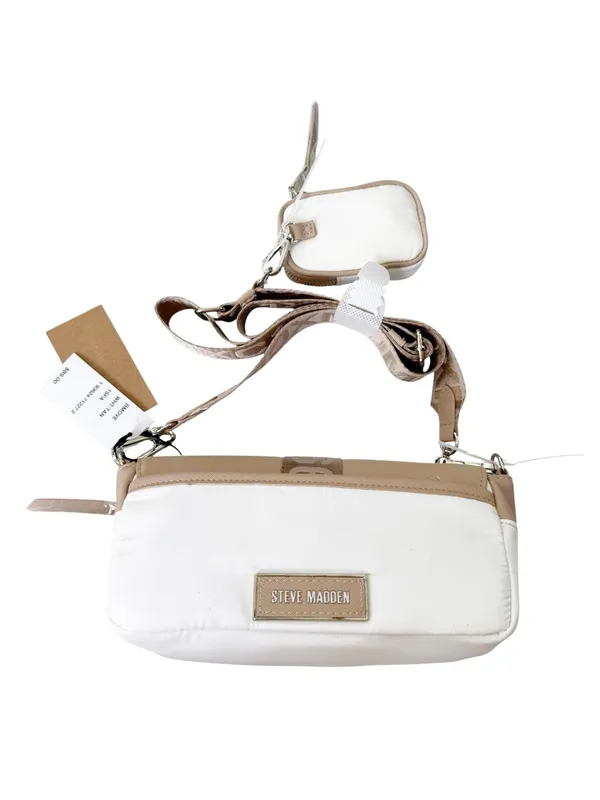 NWT Steve Madden Move Utility Crossbody Bag Cream and Tan With FLAWS - Image 14