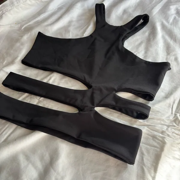 Edikted Black Maddy Cut-out Tank Top - Image 3