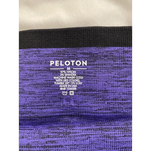 Peloton women’s seamless purple/black bike shorts size Medium Athletic Biker - Image 4