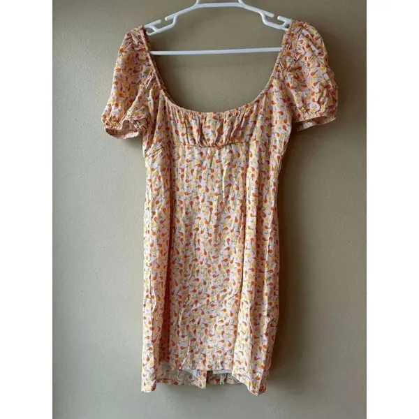 Dippin Daisys Daisy Dress in Blush Pink with Lemons Orange Pattern Size Medium - Image 2