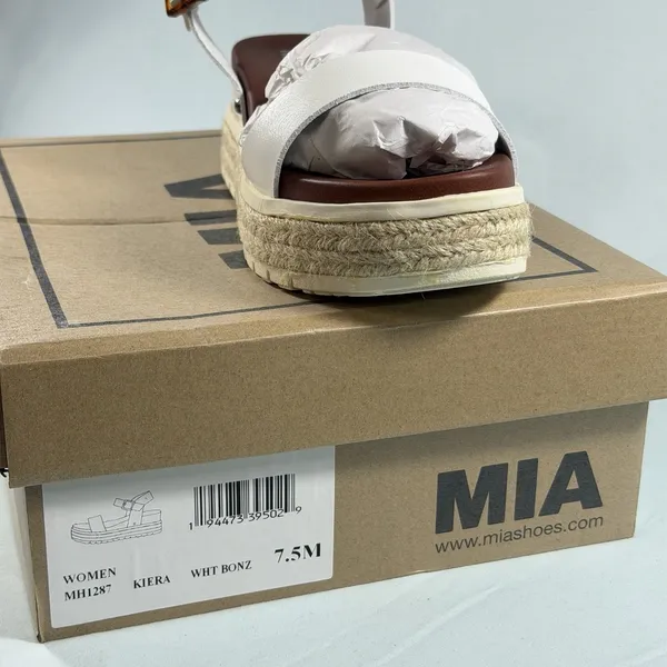 MIA Size-7.5M Womens‎ Kiera Espadrilles Wedge Sandals White - Image 3