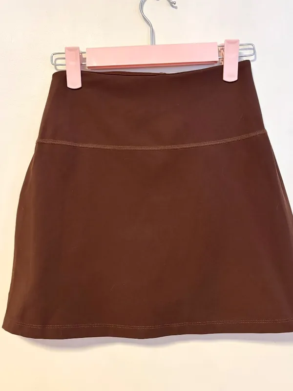 Girlfriend Collective Workout High Waist Flare Skort Skirt Brown Womens Size XS - Image 2