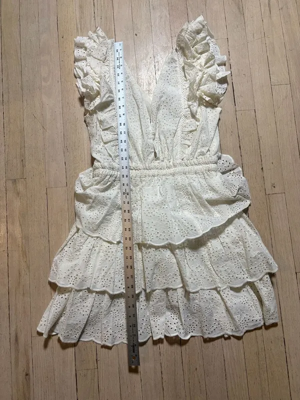 Love‎ The Label White Eyelet Ruffle Tiered Mini Dress - Image 2