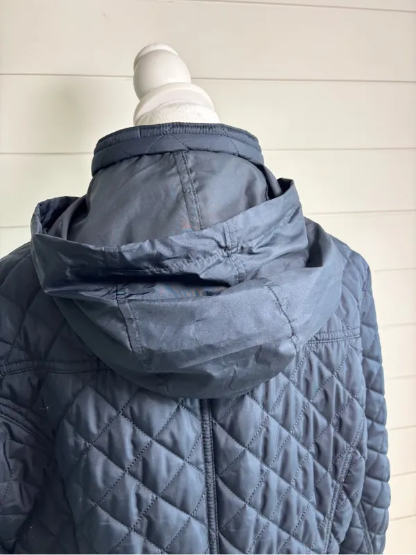 Michael Kors Quilted Dark Navy Hooded Puffer Coat - Image 5