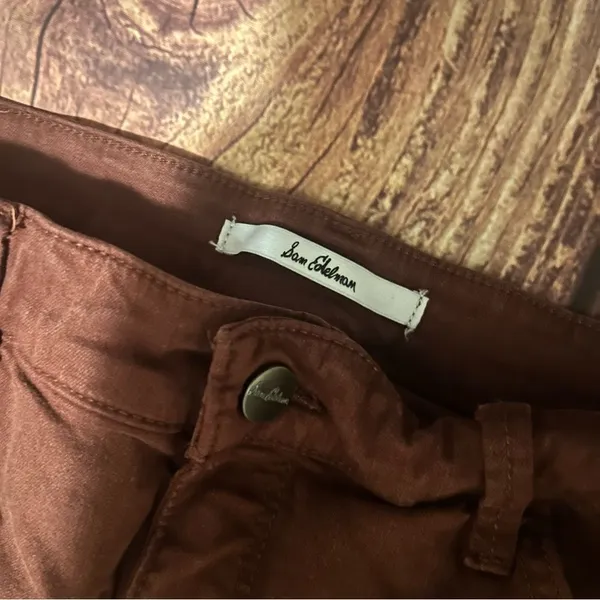 Women’s Sam Edelman The Kitten Skinny Midrise 28 in inseam size 28 burnt orange - Image 2