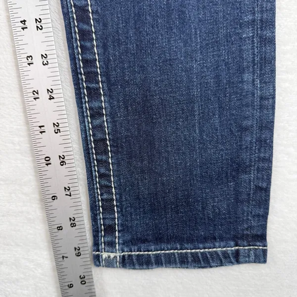 Miss Me Mid Rise‎ Skinny Jeans Dark Wash Contrast Stitch Size 27 Blue Denim - Image 7