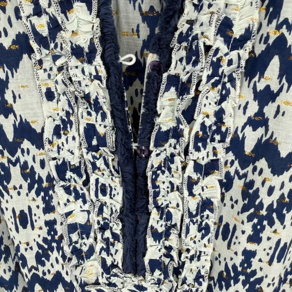 Lola Australia Maxi Dress S Blue White Morocco Ikat Cotton Beach‎ Wedding Guest - Image 13