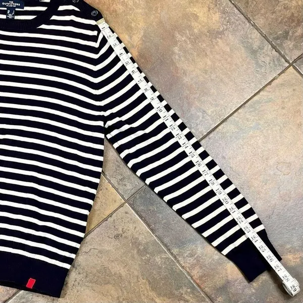 The Outfitters By Lands End Striped Crew Neck Sweater Large - Image 5