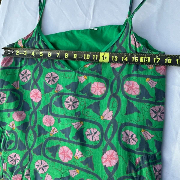 RHODE Casey Green and Pink Floral Dress - Image 9