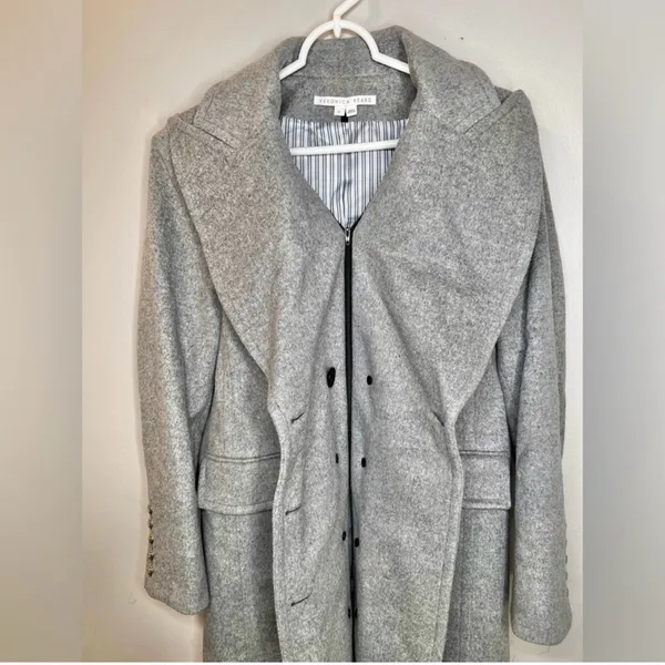 Veronica Beard Nalida Overcoat Grey Size 6 Wool Cashmere Long Cardigan Coat - Image 11