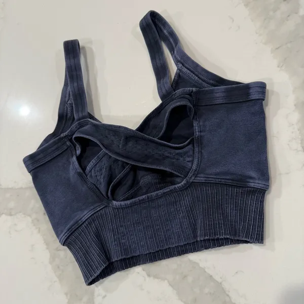 Free People Movement Good Karma ScoopNeck CrossBack Sports Bra Women’s XS/S Gray - Image 6