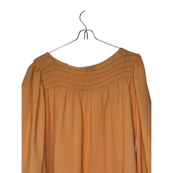Current Air Women's Top‎ Wide Neck Chest Smocked Boxy Fit Cantaloupe Medium NWT - Image 11