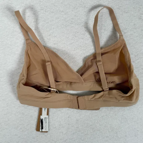 Skims Fits‎ Everybody Crossover Bralette XS Clay Tan Wireless Mesh Soft New - Image 2