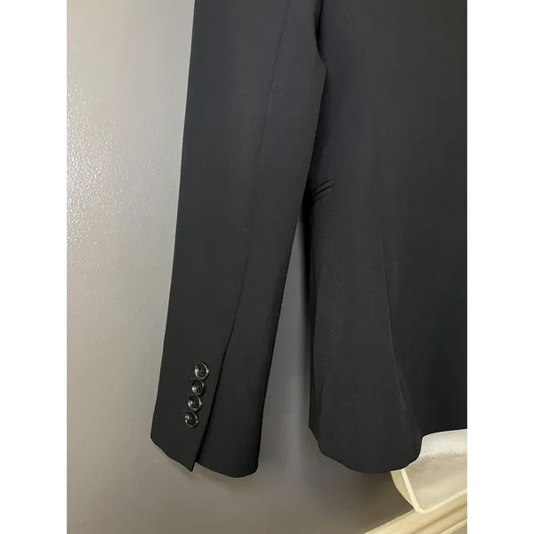 Express Blazer Womens 6 Black One Button Lined Stretch Notch Lapel Suit Jacket - Image 8