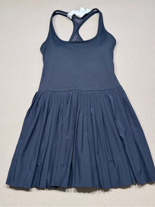 Fabletics Black Hot Shot Pleated Dress Classic Mini - Image 3