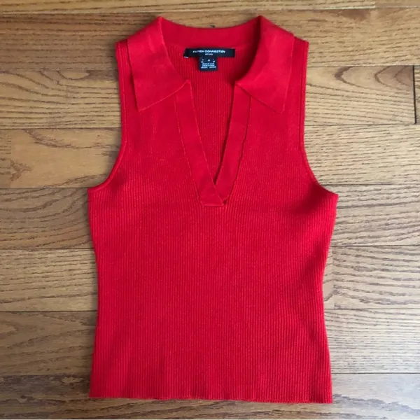 French Connection Sleeveless V Neck Knit Tank Top Sweater Women’s Size M NWOT - Image 8