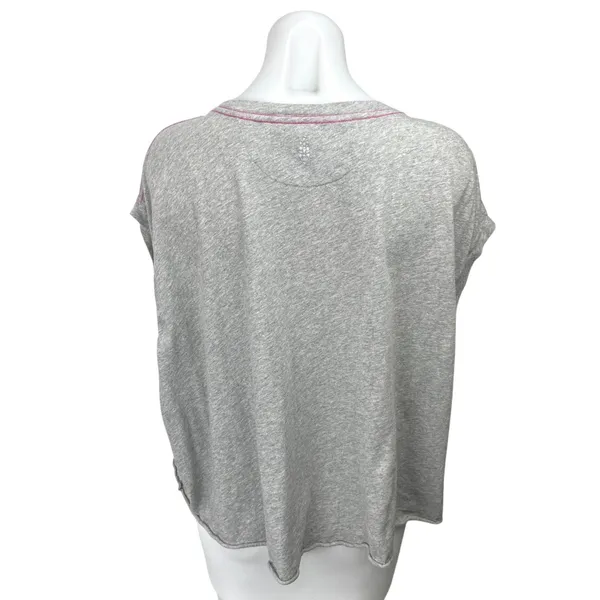 Free People FP Movement Gray Drop Shoulder Short Sleeve T Shirt Tee Top Size S - Image 2