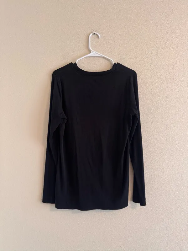 Eddie Bauer Black V-Neck Button Front Cardigan - Image 3