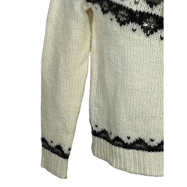 LOFT Ann Taylor Jeweled Wool Alpaca Mohair Mock Neck Sweater Medium - Image 5