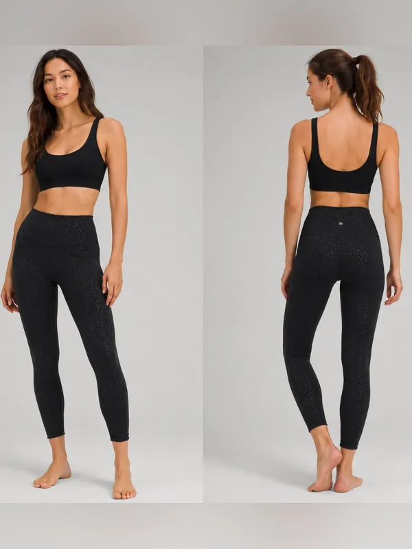 Lululemon Align High Rise‎ Leopard Daisy Embossed 7/8 Athletic Leggings - Image 2