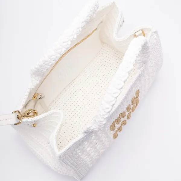MIU MIU logo crochet top handle crossbody bag - Image 4