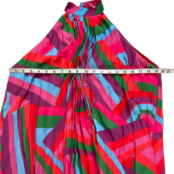 Flying Tomato Halter Neck Pleated Geo Print Mini Dress - Image 5