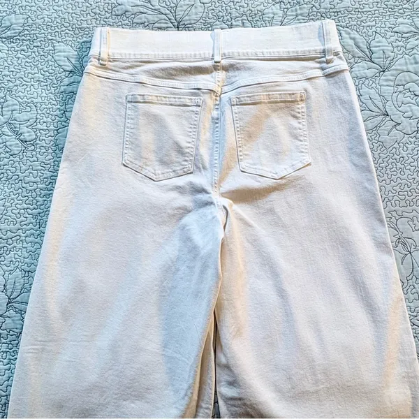 Spanx Seamed Front Wide Leg Jeans in Ecru Smoothing Shaping Slimming Sz 1X🧡 - Image 5