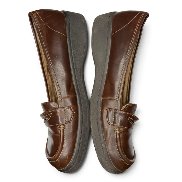 Vintage 90s Y2K Mudd Loafer Shoes Brown Womens Sz 8M Babydoll Dark Academia - Image 8