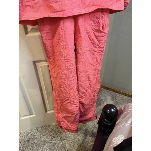 Vintage 80s-90s Skitique Pink/Orange Jacket And Ski Bib - Image 9
