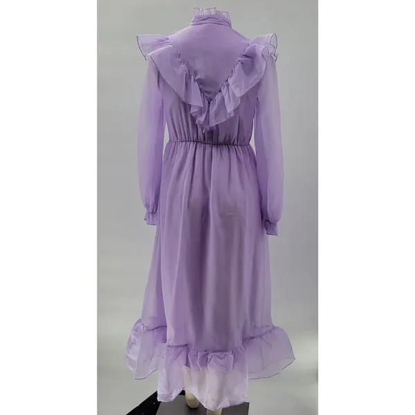 Shein‎ Prairie Dress Womens XS Lavender Cottage Flowy Lined Victorian Coquette - Image 3