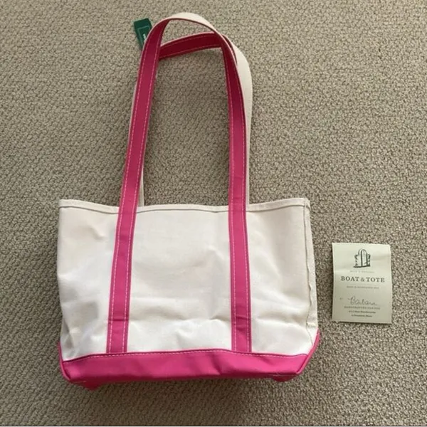 NEW L. L. Bean Boat and Tote Medium Shoulder Bag Long Handles Peony Pink NWT - Image 8