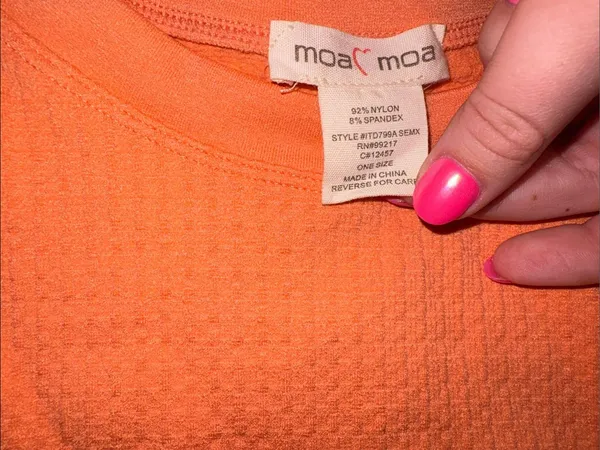 Moa Moa Bright Orange Sleeveless Tank Top - Image 3
