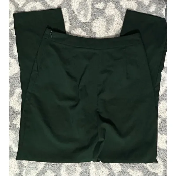 Lulus Kick It Forest Green High-Waisted Trouser Pants Side Zip‎ Career Stretch - Image 2