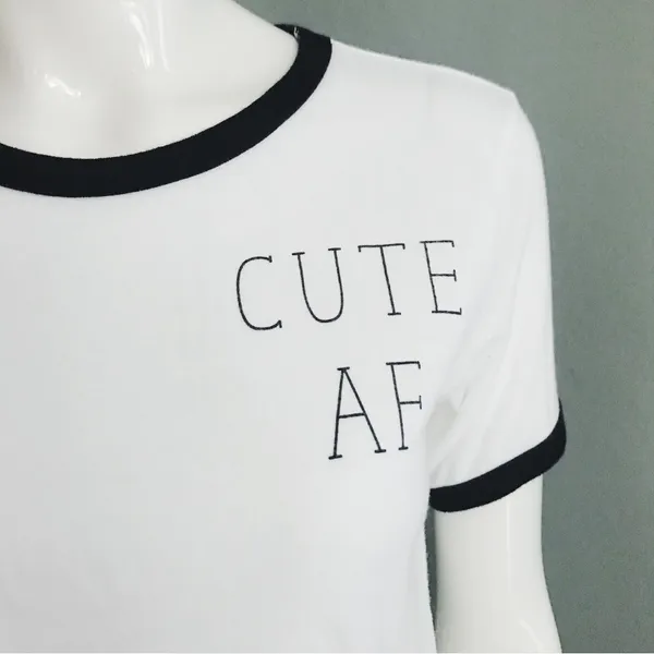 Graphic Ringer Tee in White | Size M Size M - Image 2