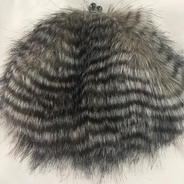 Chico’s Elegant Gray Fax Chain Fur Shoulder Bag - Image 2
