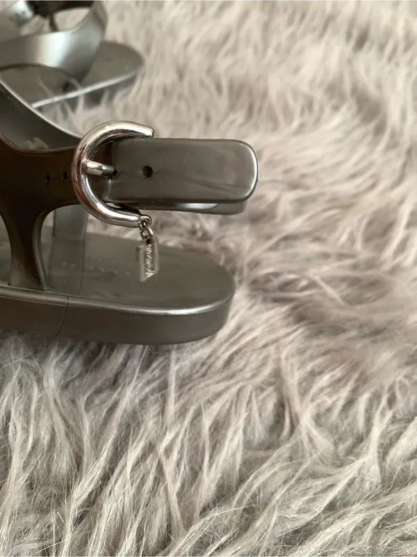 Coach Hilda Jelly Thong y2k Sandals in gray with beaded crystal - Image 4