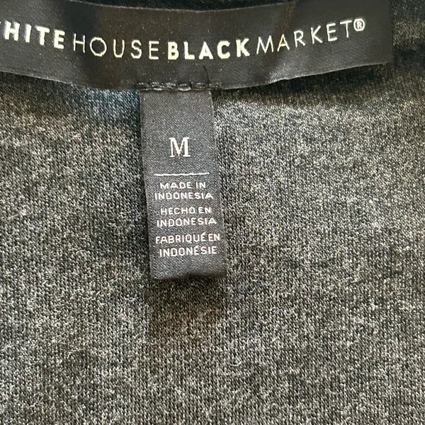 White House Black Market Charcoal Knit Top - Image 4