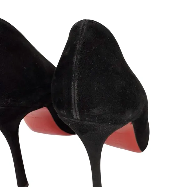 Christian‎ Louboutin Pigalle 100 Black Suede Pumps Stiletto Heels Size EU 37 - Image 7