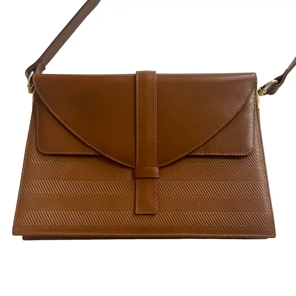 Gallery Originals Brown Leather Crossbody Bag Purse Made In Spain‎ - Image 2