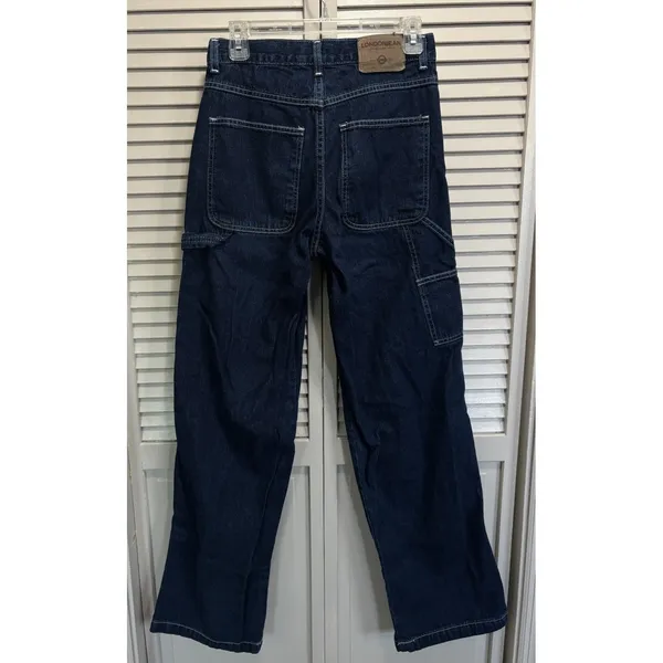 London Jean Carpenter Straight Leg Mid Rise Jean Size 8‎ Pockets Logo - Image 4