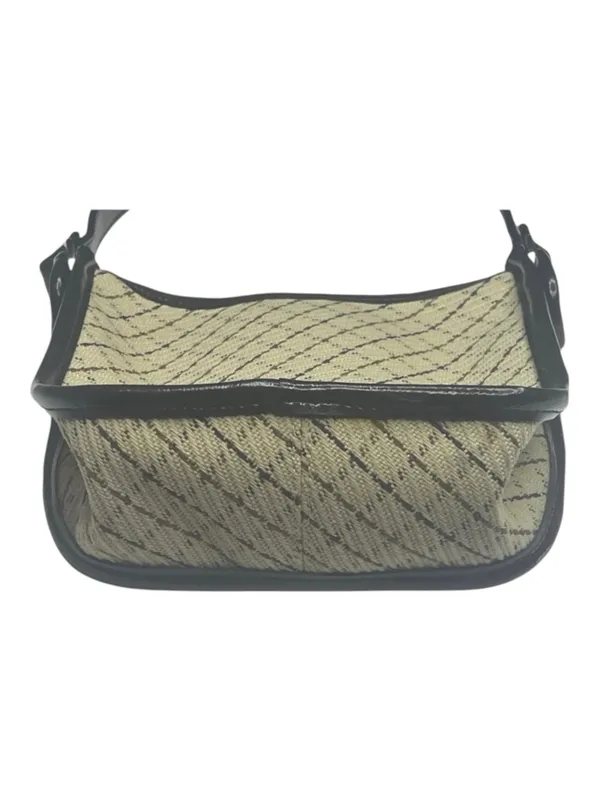 DKNY 𖣴 Woven Crosshatch Mini Bag Handbag 𖣴 Straw 𖣴 Choc Brown Leather Trim 𖣴 - Image 14