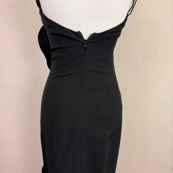 Bardot Likely Rona Ruffle Midi‎ Dress Square Neck Black Cocktail Dress 4/XS - Image 11