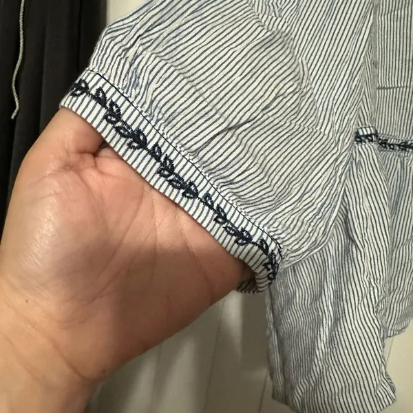 Westport blue/navy blue striped cardigan style top - Image 8