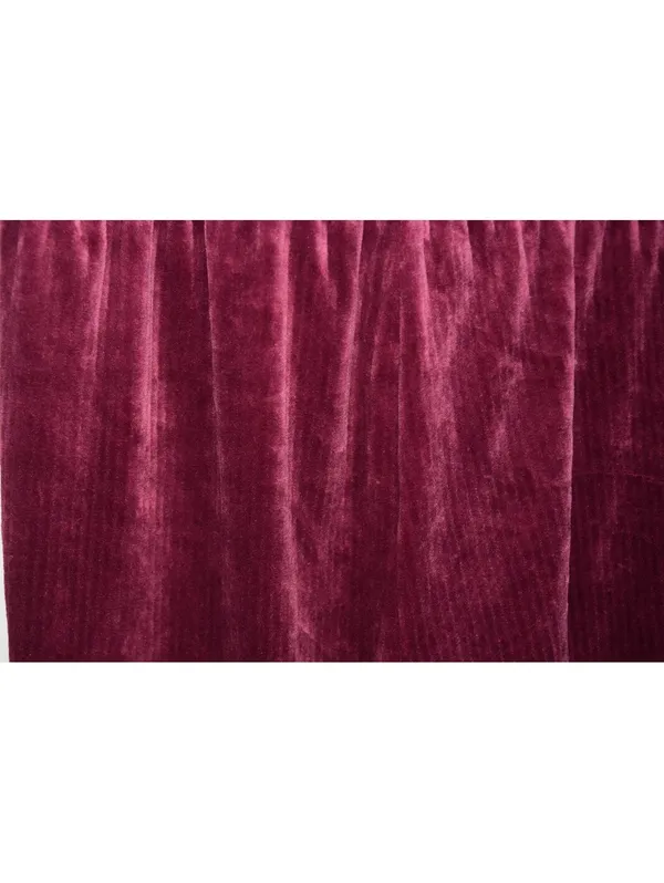 Time and Tru Velour Pants SZ M Burgundy Ribbed Velvet Flare Leg Loungewear - Image 5