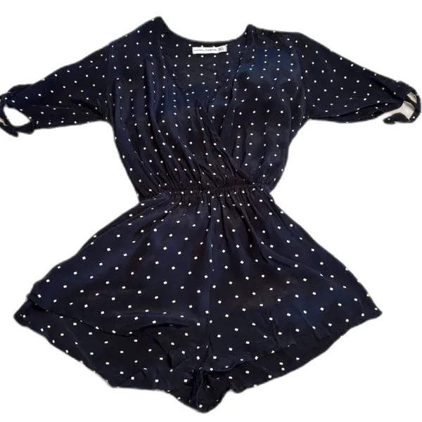 Faithfull The Brand Polka Dot Wrap Romper XS - Image 4