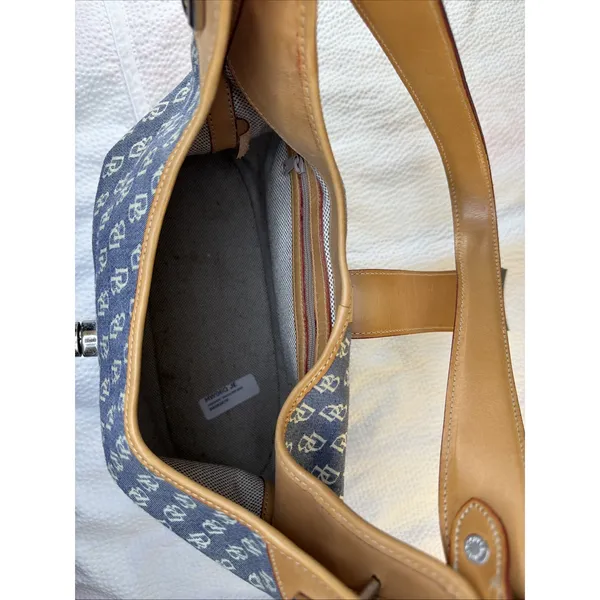 Vintage Dooney & Bourke Baby Blue Signature Crescent Hobo Shoulder Bag Y2K Purse - Image 6