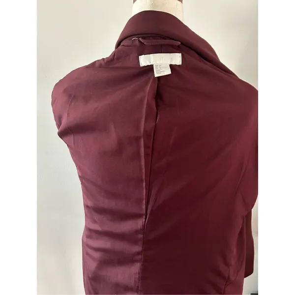 H&M Burgundy blazer oversized size 2 office blazer classy blazer - Image 6