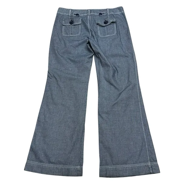 American Eagle Wide Leg Pants Women's Size 10 Low Rise Blue Utility Streetwear - Image 5