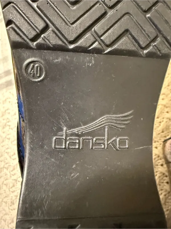 Dansko Professional Patent Leather Clogs Metallic Ink Size 40 USA 9/5 10 - Image 8